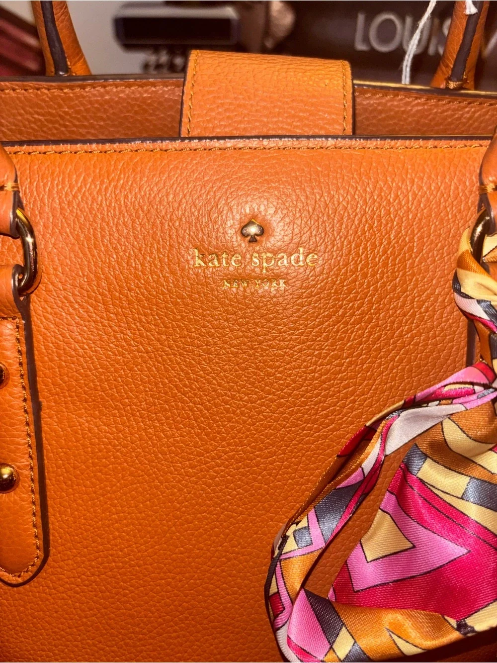 Kate Spade Cobble Hill Maris Cognac Leather Satchel Crossbody